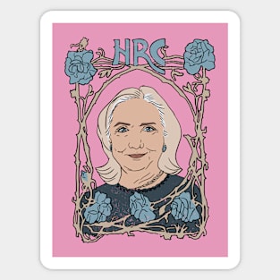 Hillary Clinton Art Nouveau Poster Sticker